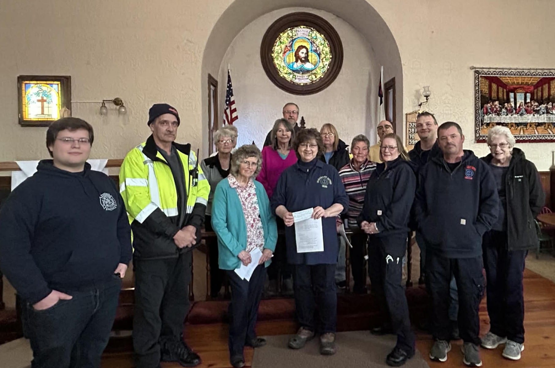 Pleasant River Ambulance Service Receives $1,000 Donation from Columbia Falls Church